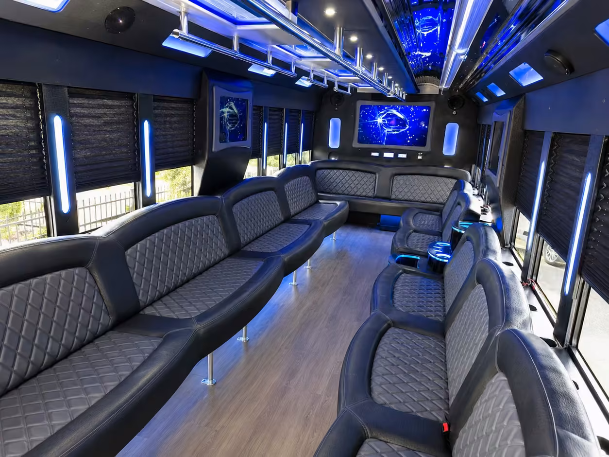 18 passenger party bus interior