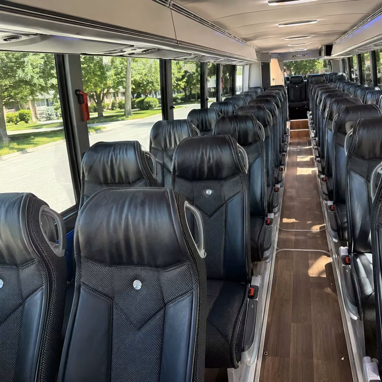 40 56 passenger charter bus inside